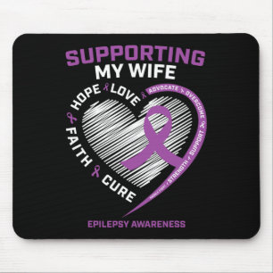 Husband I Wear Purple For My Wife Epilepsy Awarene Mouse Pad