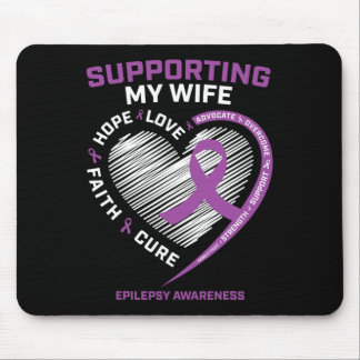 Husband I Wear Purple For My Wife Epilepsy Awarene Mouse Pad