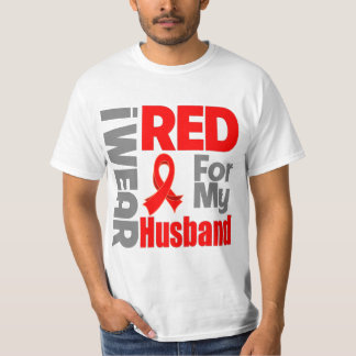 Husband - I Wear Red Ribbon T-Shirt