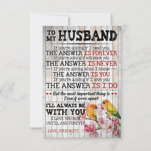 Husband I Will Always Be With Husband RSVP Card