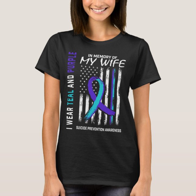 Husband In Memory Of Wife Suicide Awareness Preven T-Shirt (Front)