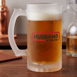 Husband In Training - Engagement Humor Idea - Frosted Glass Beer Mug
