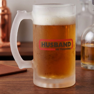 Husband In Training - Engagement Humor Idea - Frosted Glass Beer Mug