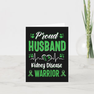 Husband Kidney Disease Warrior Awareness Ribbon Gr Card