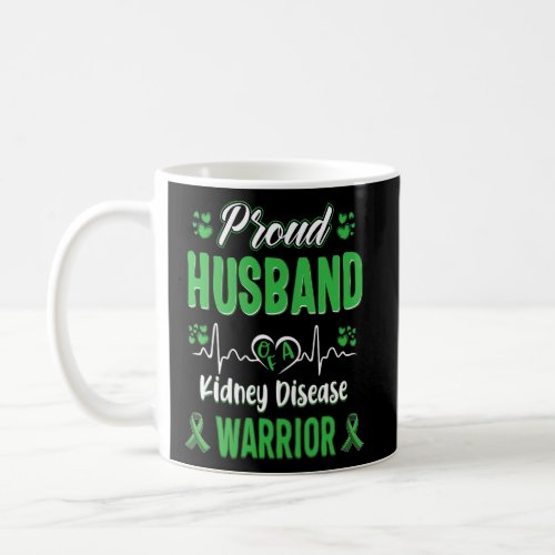 Husband Kidney Disease Warrior Awareness Ribbon Gr Coffee Mug