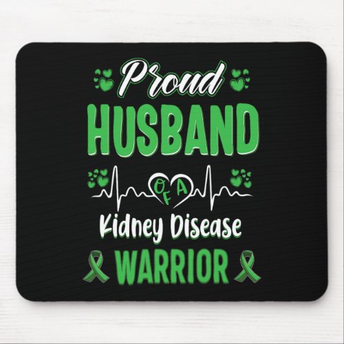Husband Kidney Disease Warrior Awareness Ribbon Gr Mouse Pad