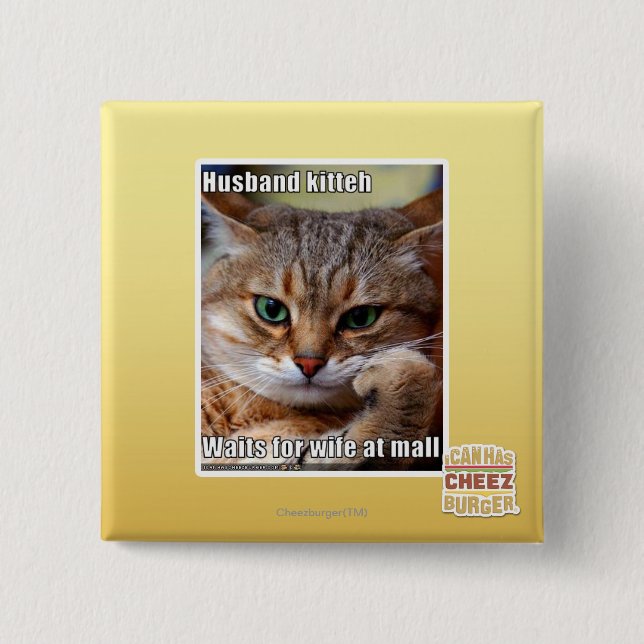 Husband Kitteh Pinback Button (Front)