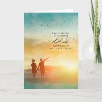 Husband Lifetime Love Wedding Anniversary Card by SalonOfArt at Zazzle