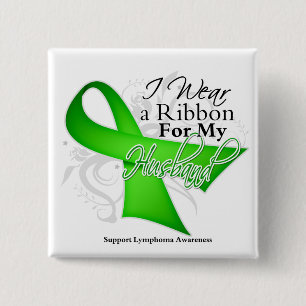Husband Lime Green Ribbon - Lymphoma Button