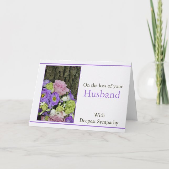 Husband loss Rose sympathy Card (Front)