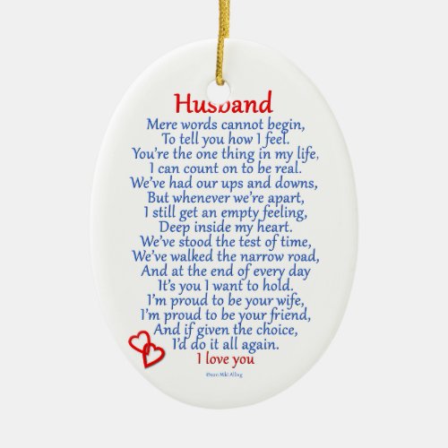 Husband Love Ceramic Ornament