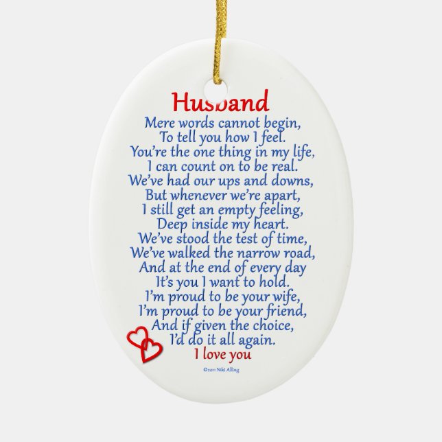 Husband Love Ceramic Ornament (Front)