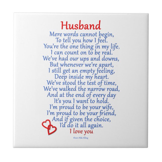 Husband Love Ceramic Tile (Front)