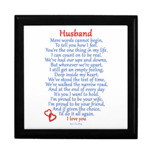 Husband Love Keepsake Box