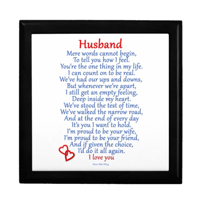 Husband Love Keepsake Box (Front)