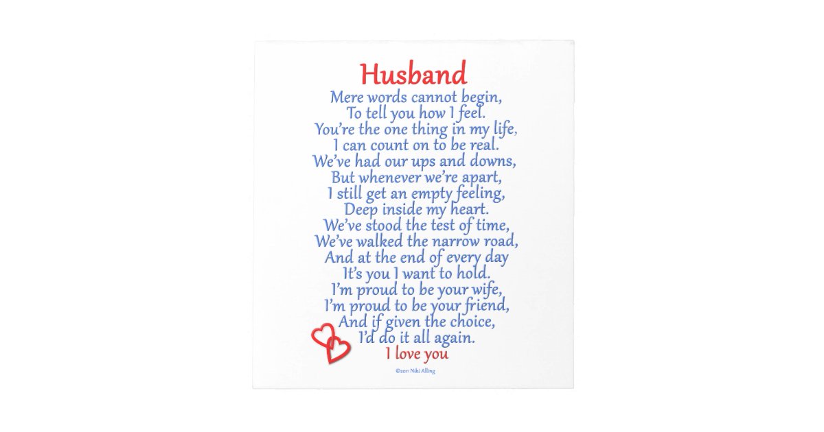 Husband Love Notepad | Zazzle