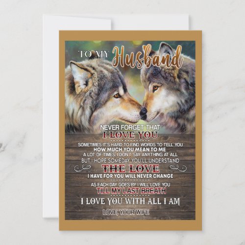 Husband Lovers  To My Husband I Loved You Holiday Card