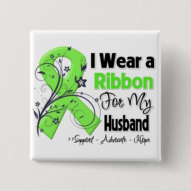 Husband - Lymphoma Ribbon Pinback Button (Front)