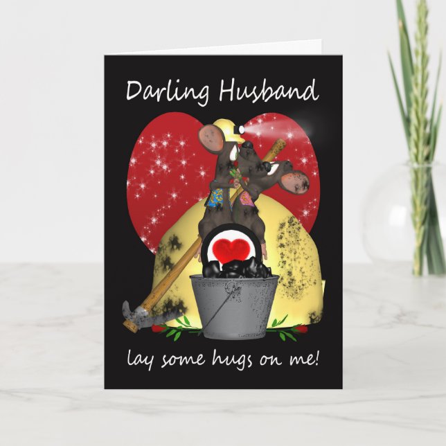 Husband - Mining Mice Valentine's Day Card - Miner (Front)