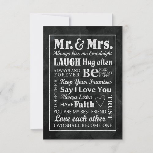 Husband Mr And Mrs Married RSVP Card