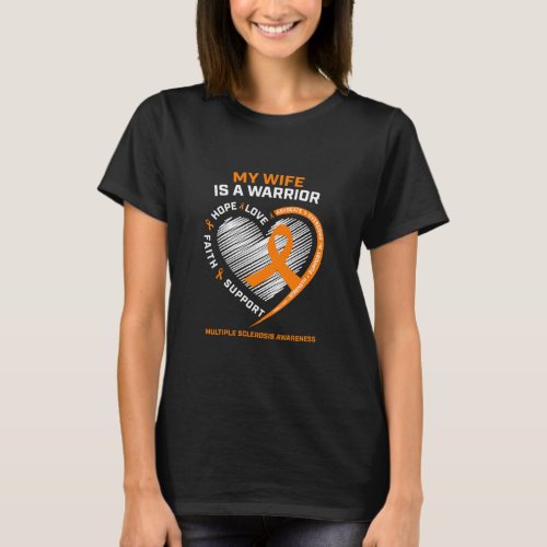 Husband Multiple Sclerosis Awareness Ms Warrior Wi T_Shirt
