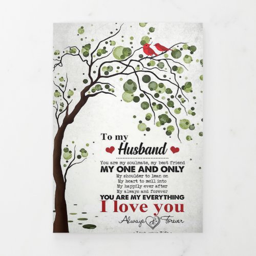 Husband My Husband My One And Only Tri_Fold Holiday Card