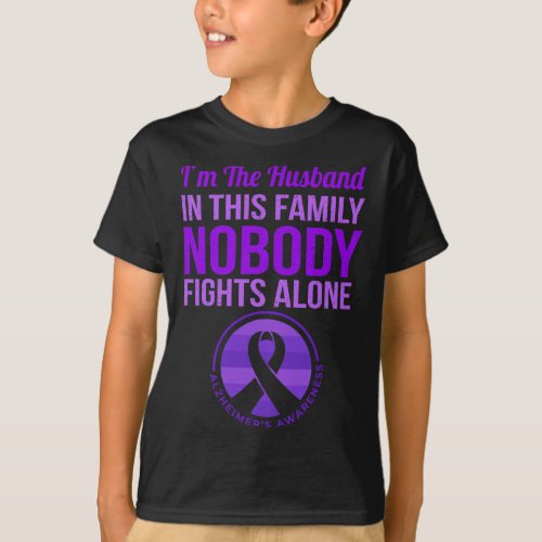 Husband Nobody Fights Alone Alzheimerheimers Awar T_Shirt