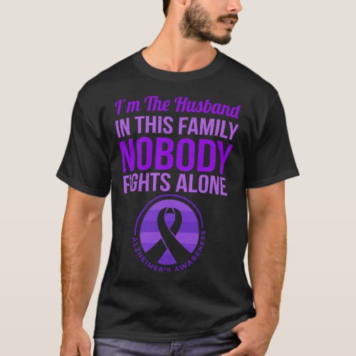 Husband Nobody Fights Alone Alzheimerheimers Awar T_Shirt