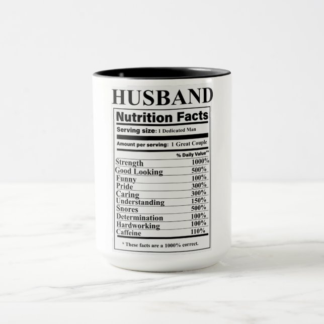Husband Nutrition Facts Mug (Center)
