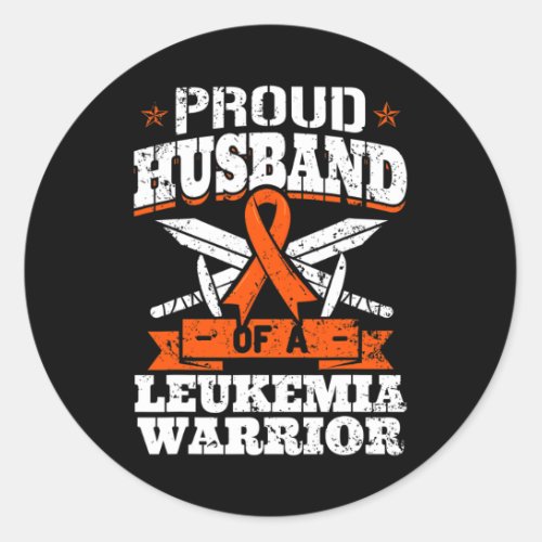 Husband Of A Leukemia Warrior Awareness Blood Canc Classic Round Sticker