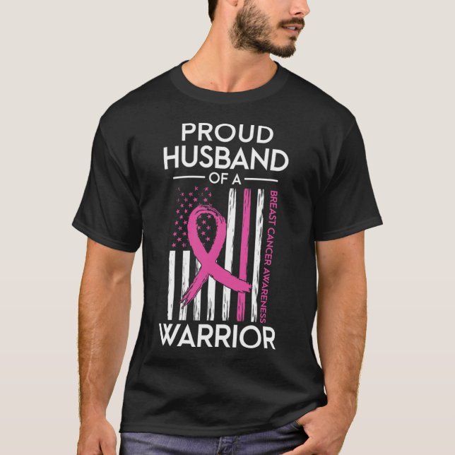 Husband Of A Warrior Breast Cancer Awareness Suppo T-Shirt (Front)