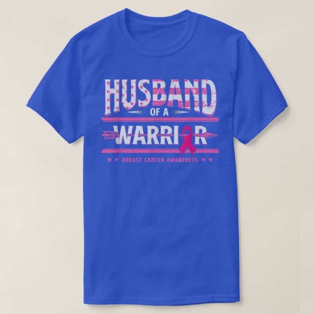 Husband Of A Warrior Breast Cancer Awareness Suppo T-Shirt (Design Front)