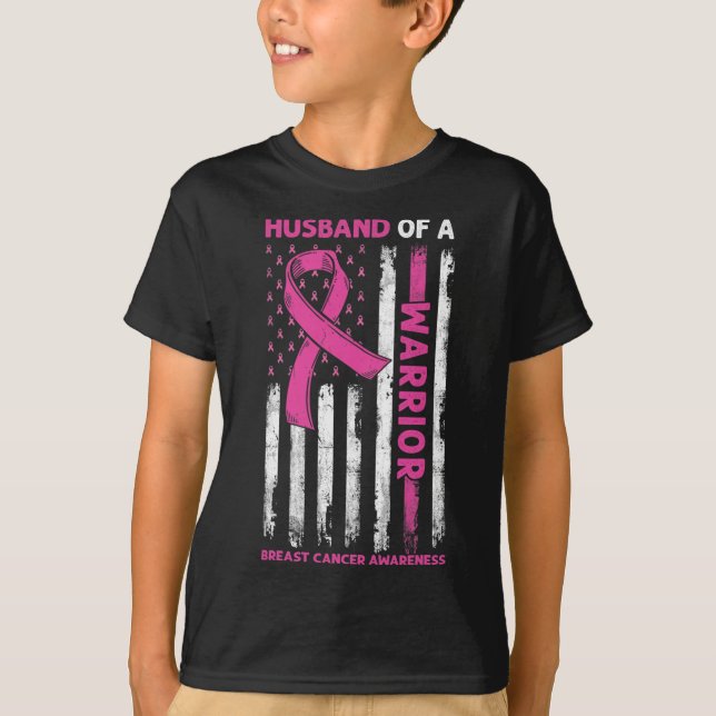 Husband Of A Warrior Breast Cancer Awareness Suppo T-Shirt (Front)