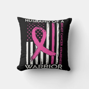 Husband Of A Warrior Breast Cancer Awareness Suppo Throw Pillow