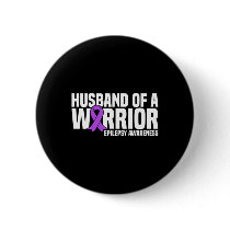 Husband Of A Warrior Purple Ribbon Epilepsy Awaren Button