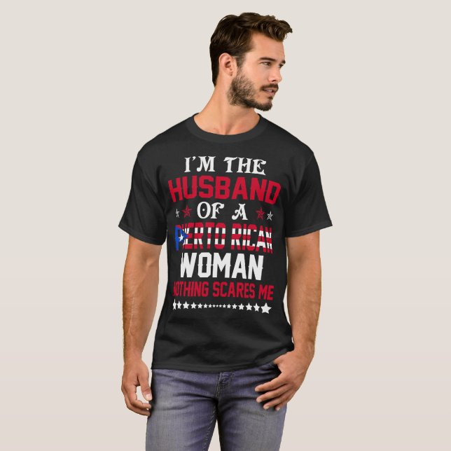 Husband Of Puerto Rican Woman Valentine Gift T-Shirt (Front Full)