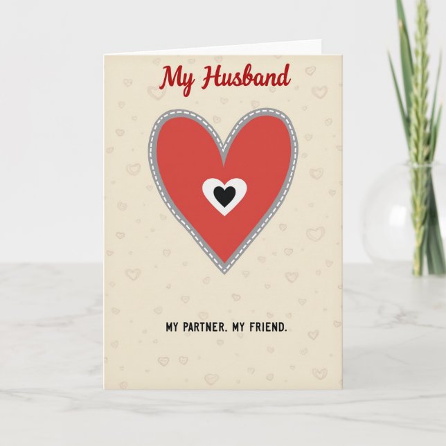 Husband Partner Friend Hearts Card (Front)