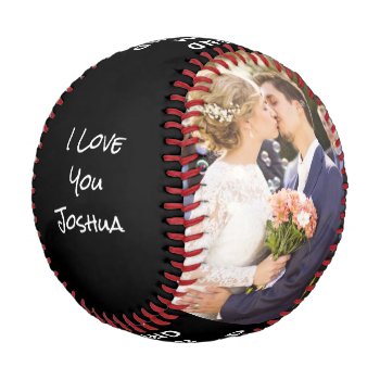 Husband Personalized Photos Black Grand Slam Baseball