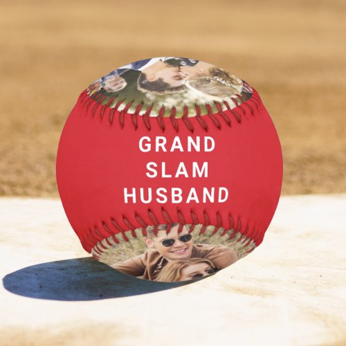 Husband Personalized Photos Red Baseball