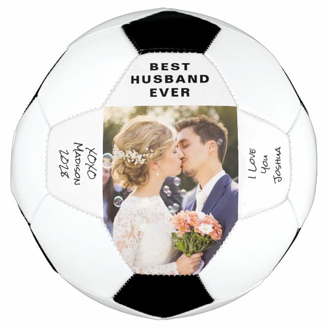 Husband Photo Personalized Soccer Ball (Front)