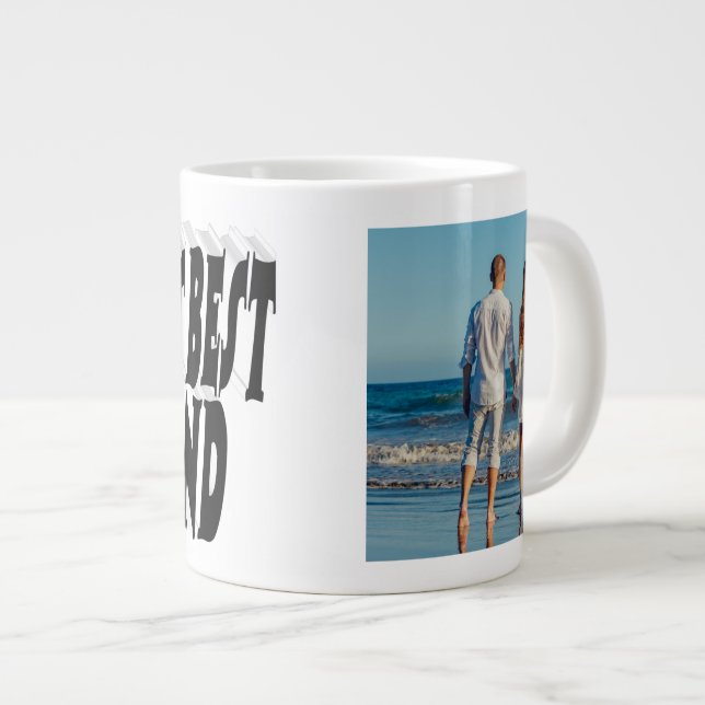 Husband Photo with black text Giant Coffee Mug (Front Right)