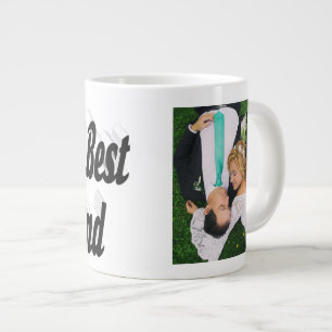 Husband Photo with black text Giant Coffee Mug