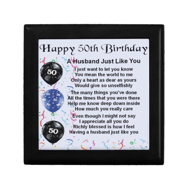 Husband Poem - 50th Birthday Keepsake Box (Front)