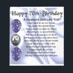 Husband Poem - 70th Birthday Notepad<br><div class="desc">A great gift for a husband on his 70th birthday</div>