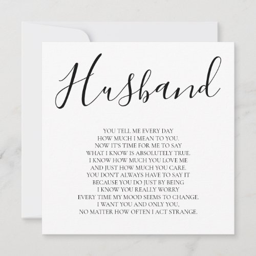 Husband poem from wife card