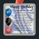Husband Poem - Happy Birthday Metal Ornament<br><div class="desc">A great gift for a husband on his birthday</div>