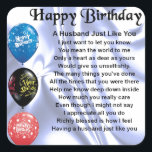 Husband Poem - Happy Birthday Square Sticker<br><div class="desc">A great gift for a husband on his birthday</div>