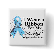 Husband Prostate Cancer Ribbon Button