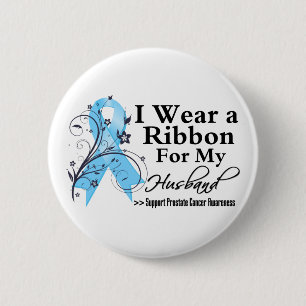 Husband Prostate Cancer Ribbon Pinback Button