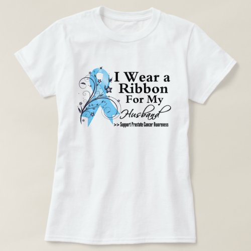 Husband Prostate Cancer Ribbon T_Shirt
